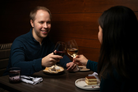 A couple dining at AquaTerra