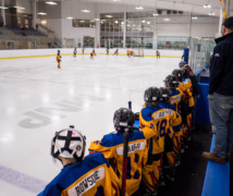 A hockey game at the INVISTA Centre.