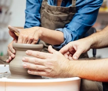 A Girland Her Puppy Pottery Studio